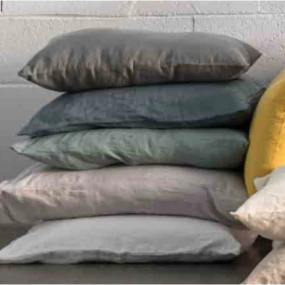 New HAOMY Figari European Flax Linen Cotton Pillow Sham Cover Gray Blue 20